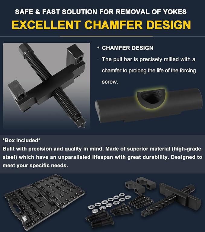 10803 Heavy Duty Yoke Puller, Commercial Yoke Removal Tool Kit Made for Commercial Trucks & Semi Truck, Heavy Duty Trucks, Works on Class 6-8 Transportation Trucks and Equipment
