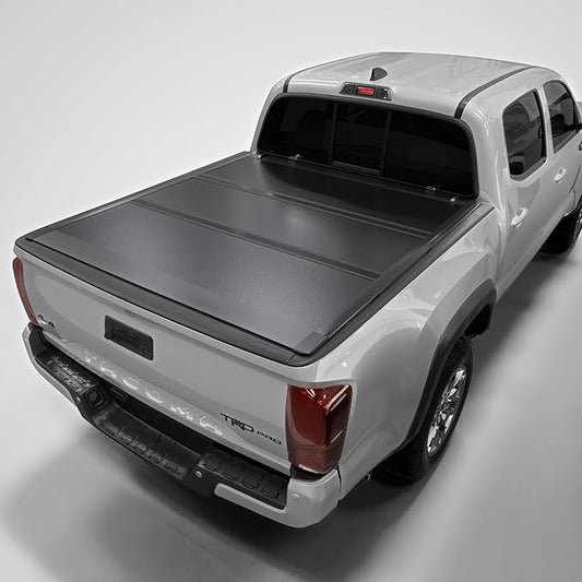 Low Profile Hard Folding Truck Bed Tonneau Cover Fits 2016-2023 Toyota Tacoma 6'2" Bed (73.7")