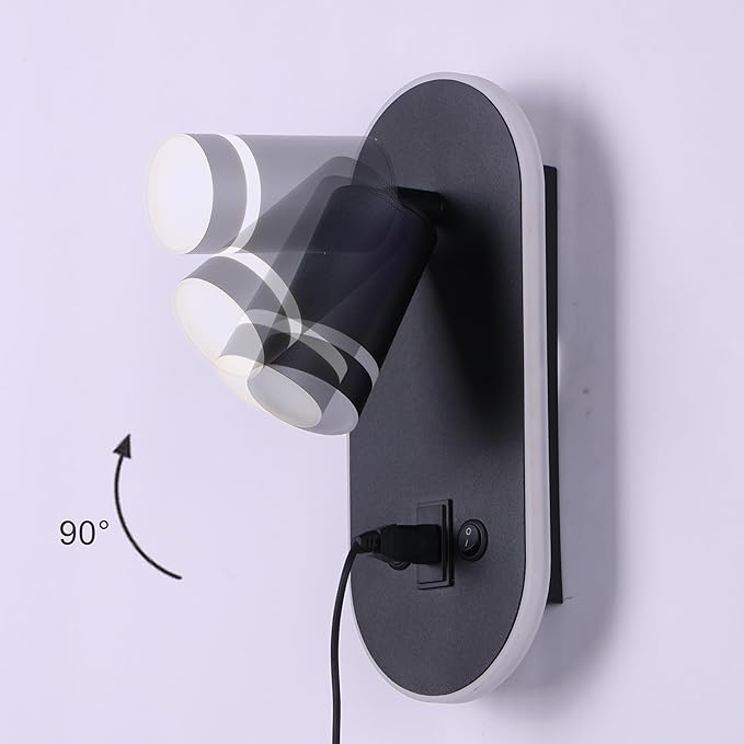 RV LED Wall Sconce Light Fixture with ON/Off Switch and USB Charging Port - 12V Bedside & Ceiling Light Fixture, 4000K Natural White Inrerior for Motorhome Marine Bedroom