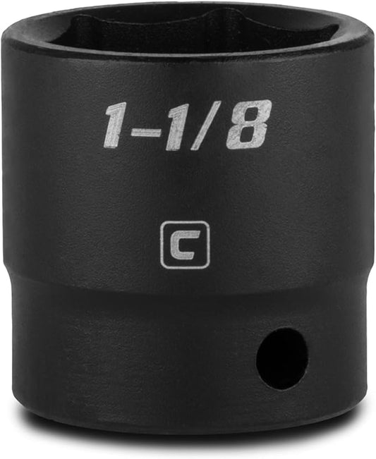 Capri Tools 1-1/8-Inch Shallow Impact Socket, 1/2-Inch Drive, 6-Point, SAE (CP55063)