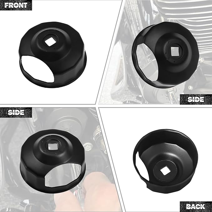 HDBUBALUS Oil Filter Wrench Tool for Harley, Oil Filter Cap Removal Tool Socket For 1984-later Harley Motorcycle Oil Change Filters with 76 x 14 Flutes (Except '15-later XG)