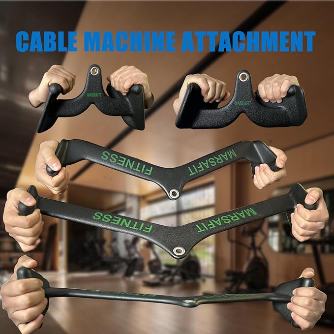 Ergonomic LAT Pull Down Bars, Back and Triceps Strength Training Equipment, LAT Pulldown Attachments, Cable Attachments for Home Gym