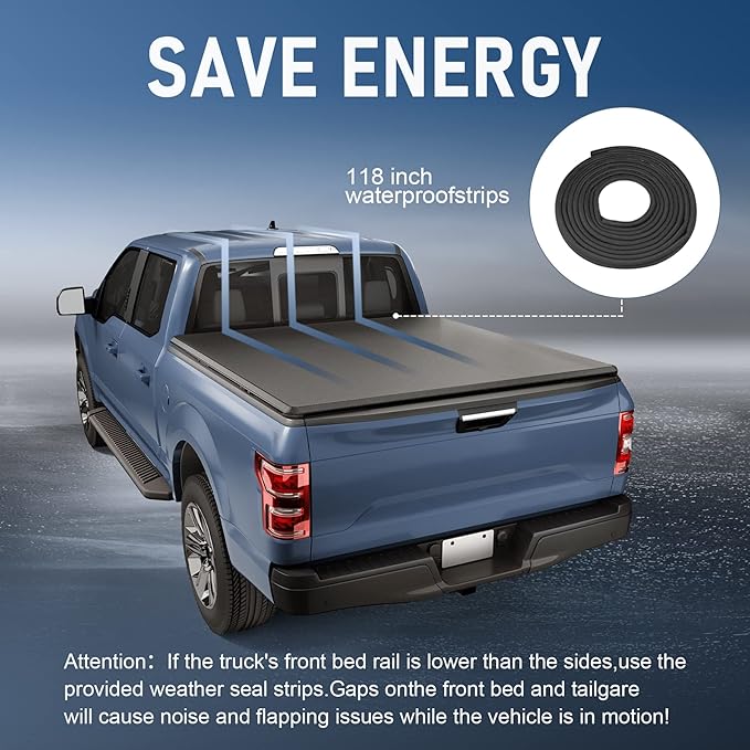 Soft Tri-Fold Truck Bed Tonneau Cover Replacement for 2015-2024 Chevy Colorado/GMC Canyon 5.2FT Bed Fleetside