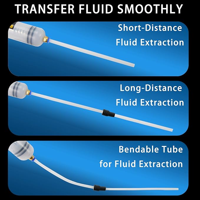 Automotive Fluid Extractor Pump, 200 cc Oil Extractor Pump with Hose, Sealed Upgraded Oil Change Pump, Lightweight Oil Suction Pump for Changing Transmission, Power Steering, and Brake Fluid