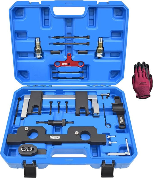 Camshaft Alignment Timing Tool Kit, Compatible with BMW N20 N26 Engine, with Flywheel Holder Tool & Balance Shaft Tool & Fuel Injector Install Removal Tool, with Gloves