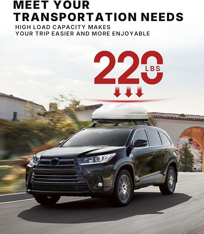 Richeer 220LBS Lockable Roof Rack Cross Bars for 2014-2019 Highlander XLE/Limited & SE/LE/LE Plus/LE Hybrid with Side Rails,Aluminum Anti-Theft Cargo Racks Rooftop Luggage Canoe Kayak Bicycle