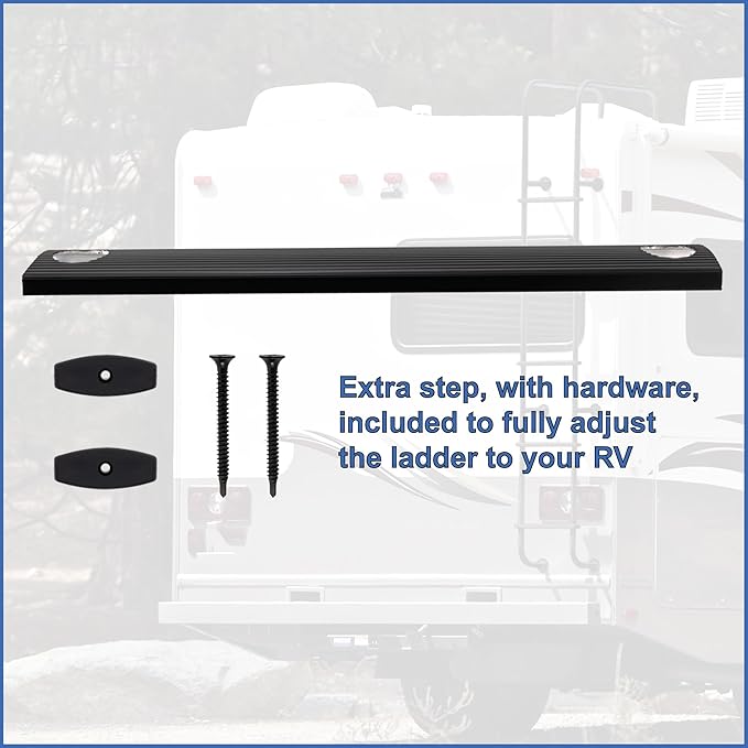 RecPro RV 92" Universal Exterior Rear Ladder | 250 lb Max Weight | Lightweight Aluminum | Made in The USA (Silver)