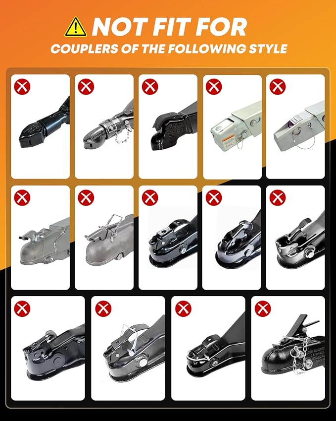 Kohree Trailer Hitch Lock for 2 5/16", 2" Couplers, Heavy Duty Anti Theft Trailer Coupler Lock with Handle for RV, Camper, Boat, Solid Steel Tow Lock for Trailer Tongue