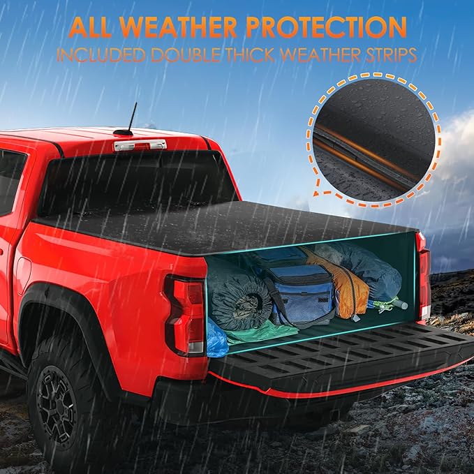 Nilight Soft Tri-fold Truck Bed Tonneau Cover Compatible with Chevy Colorado/GMC Canyon 2015 2016 2017 2018 2019 2020 2021 2022 2023 2024 2025-5.2ft