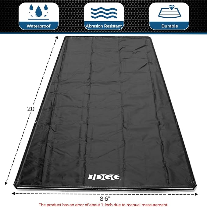 Waterproof Garage Floor Mat for Under Car, 8'6"x20' Heavy Duty Containment Mat with Free Floor Squeegee, Protects Garage Floor from Snow, Slush, Water, Mud and Oil