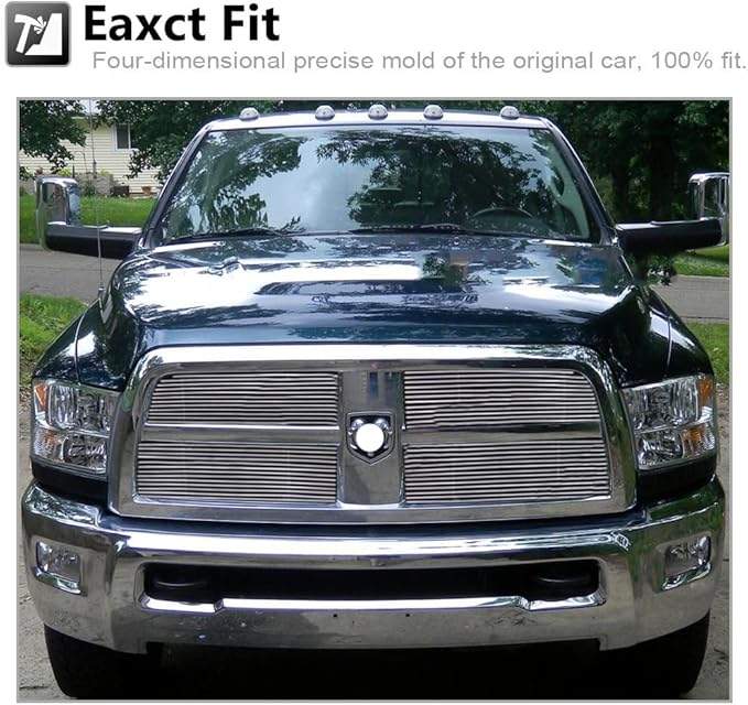 Billet Grille Chrome Grill Insert Combo Fits 2010-2012 Dodge Ram 2500/3500