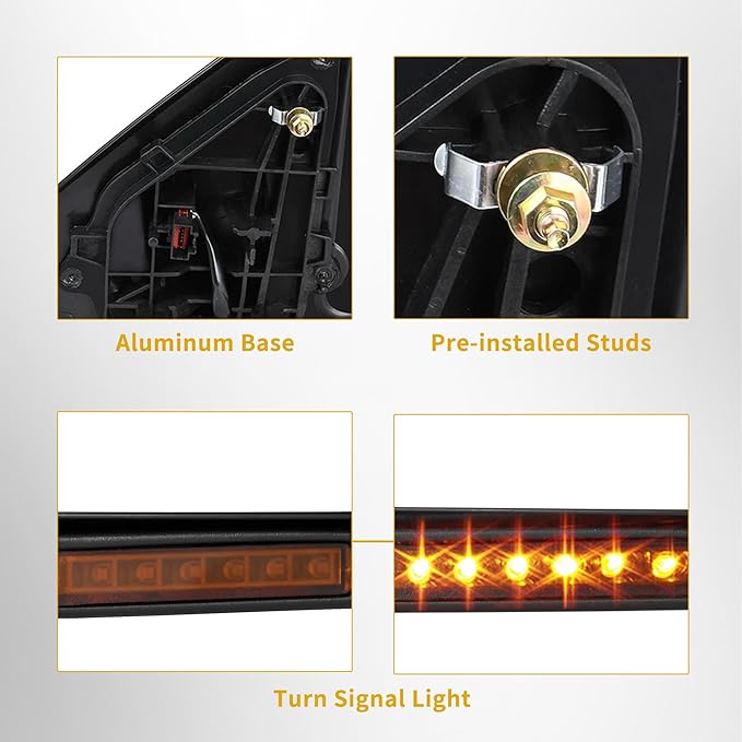 DWVO Right Passenger Side Mirror Compatible with 2007 2008 2009 2010 2011 2012 2013 2014 Ford F150, Door Mirror with Power Heated Manual Folding, Turn Signal Towing Mirrors