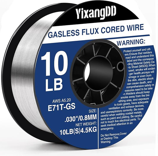 1-Pack 0.030" Flux Core Welding Wire, E71T-GS Low Splatter Gasless Mild Carbon Steel Mig Welding Wire, Compatible With Most Welder, 10-Pound Each
