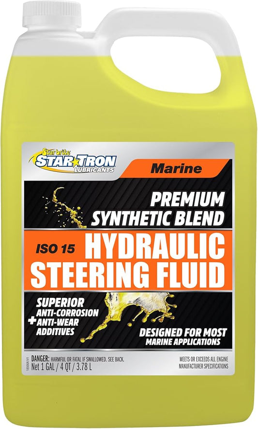 Star Tron Premium Synthetic Blend Hydraulic Steering Fluid, ISO 15, Marine-Grade