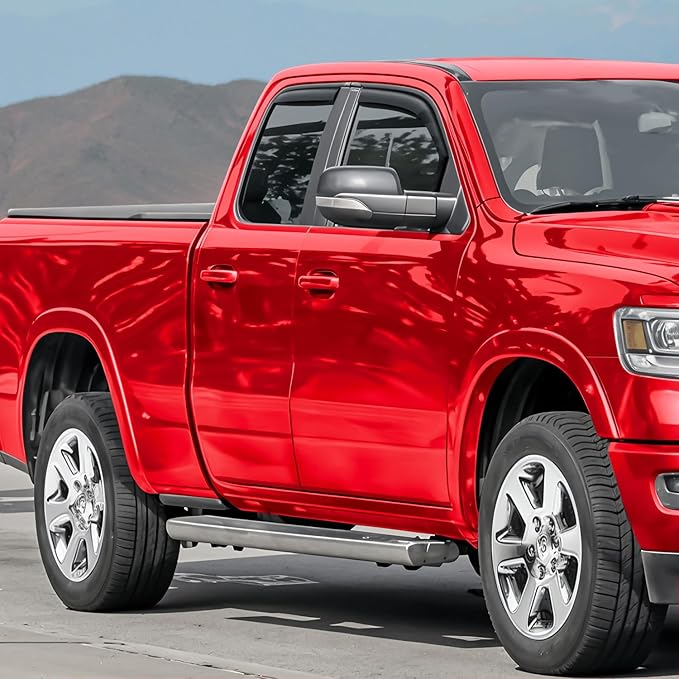 Voron Glass in-Channel Extra Durable Rain Guards for Trucks Dodge RAM 1500 2019-2026 Quad Cab, Window Deflectors, Vent Window Visors, 4 Pieces - 230088