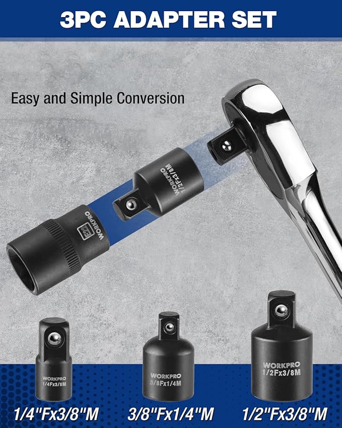 WORKPRO 17 PCS E-Torx Socket Set, Premium CR-V Female Star Sockets E4–E24, 1/4", 3/8", 1/2" Drive, Precision Inverted Torx Socket with Storage Case for Auto, Engine, and Mechanical Repair