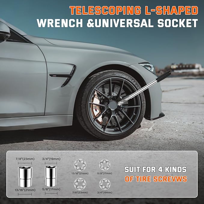 Scissor Jack 3 Ton, 4.1"-18.3" Lifting Car Jack, Heavy Duty Car Jack Kit, Portable Tire Changing kit with Lug Wrench, Tire Jack Tool for Car SUV MPV