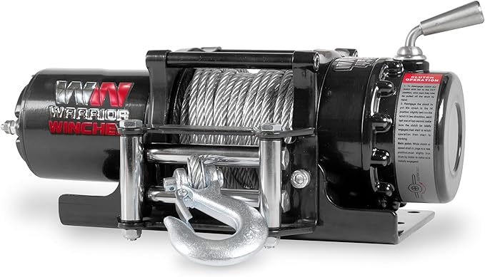 Warrior Winches Ninja 4500 lbs - Premium 12V Electric ATV/UTV Winch with Steel Cable, Compact and Powerful 12 Volt ATV Winch - Comes with Wireless Remote - Perfect for ATV, UTV, Boat, Trailer