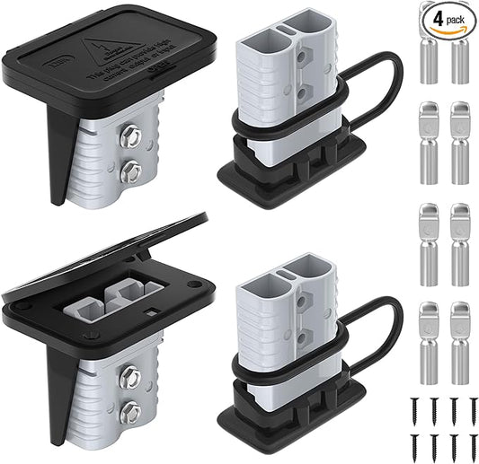120 Amp Battery Quick Disconnect Connector with Plug Mounting Panel Battery Cable Connector Battery Terminal Connectors Flush Mount Recessed Plate