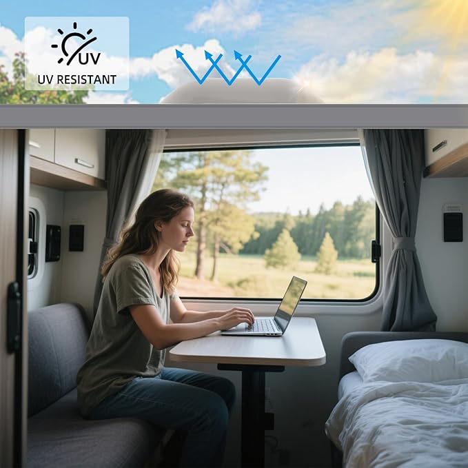 XMK 18" x 34" RV Skylight Replacement Cover,Camper RV Shower Skylight Outer Dome Fit 14" x 30" Openings Roof for Campers Trailer Fifth Wheel Food Truck Motorhome, Impact Resistant (Smoke Gray)