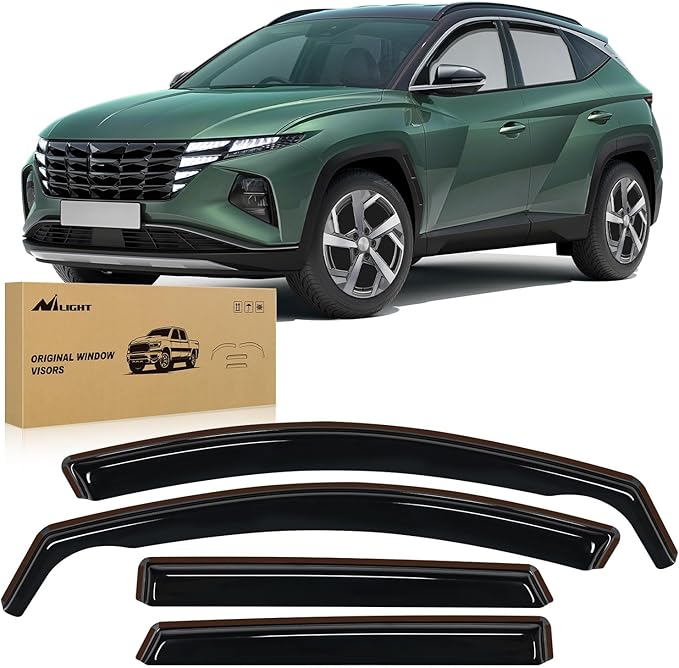 Nilight in-Channel Rain Guards for Hyundai Tucson 2021 2022 2023 2024 2025, Vent Window Visors, Original Window Deflectors-4PCS
