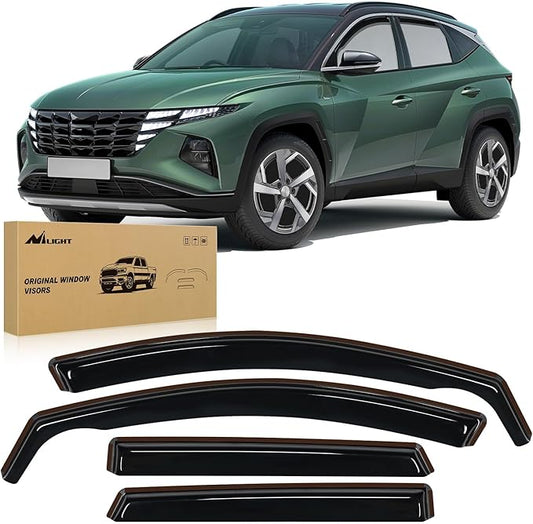 Nilight in-Channel Rain Guards for Hyundai Tucson 2021 2022 2023 2024 2025, Vent Window Visors, Original Window Deflectors-4PCS