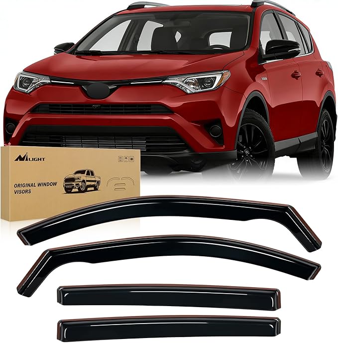 Nilight in Channel Window Deflectors for Toyota Highlander 2020 2021 2022 2023 2024 2025 Vent Window Visors, Rain Guards-4PCS