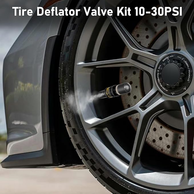 4PCS Tire Deflator(10-30 PSI),Adjustable Auto-Stop Tire Deflators Offroad Accessories,Air Down Tire Deflators 4x4,Screw-on Air Down Tire Tool for Trucks,Motorcycle,Jeep