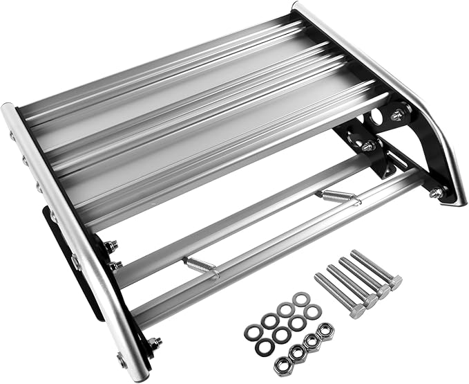 Manual RV Step Single Ladder Step Telescopic Folding RV Entry Stair Replacement for RV Camper Van Motorhome Travel Trailer