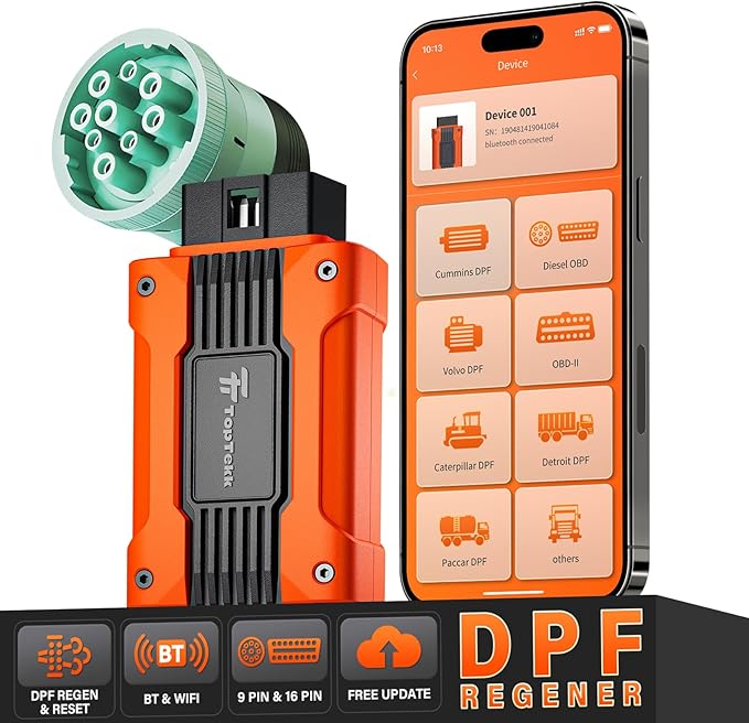 DPF Regeneration Scanner for Truckers, Emergency Reset Device, Diesel Diagnostic Scan Tool, Compatible with Mack Engines, Perform On-The-Road DPF Regen, Includes Lifelong Updates