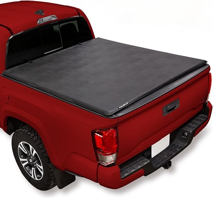 LEER FOLDITUP Toyota Tacoma Tonneau Cover | Fits Toyota Tacoma with 5’2” Bed w/Track (2016-2023) | Does Not Fit Trail Edition | Easy Install Soft Tri-Fold Truck Bed Tonneau Cover | 4F286