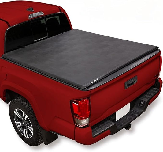 LEER FOLDITUP Toyota Tacoma Tonneau Cover | Fits Toyota Tacoma with 5’2” Bed w/Track (2016-2023) | Does Not Fit Trail Edition | Easy Install Soft Tri-Fold Truck Bed Tonneau Cover | 4F286