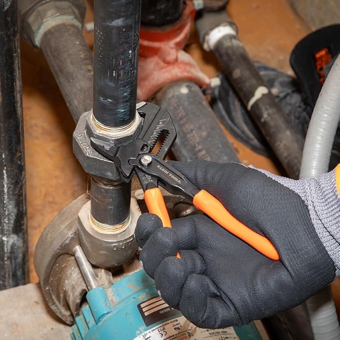 Klein Tools D5317 Compact Plier Wrench, High Leverage Multi-Use Adjustable Plier Wrench with Smooth Jaws, 7-Inch