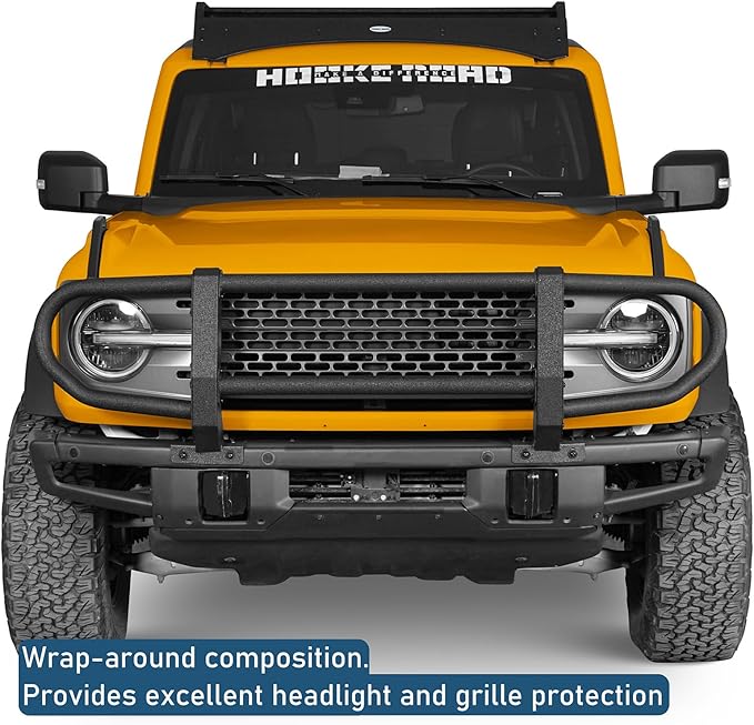 u-Box 2022 Bronco Full Bull Bar Front Bumper Brush Grille Guard Push Bar for 2021-2025 Ford Bronco with Factory Steel Modular Bumper