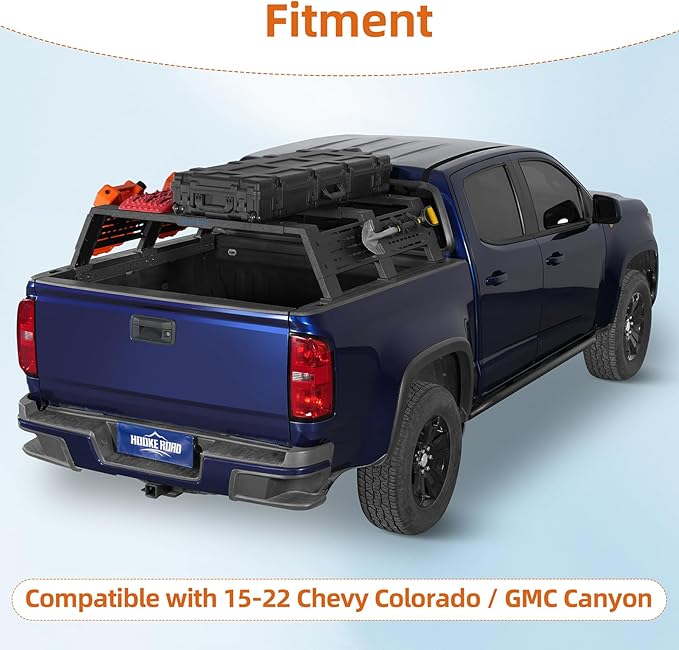 Hooke Road Truck Bed Auxiliary Mounting Brackets Kit for 2015-2022 Chevrolet Chevy Colorado & GMC Canyon, Only Work with Hooke Road New Gen Overland Bed Rack