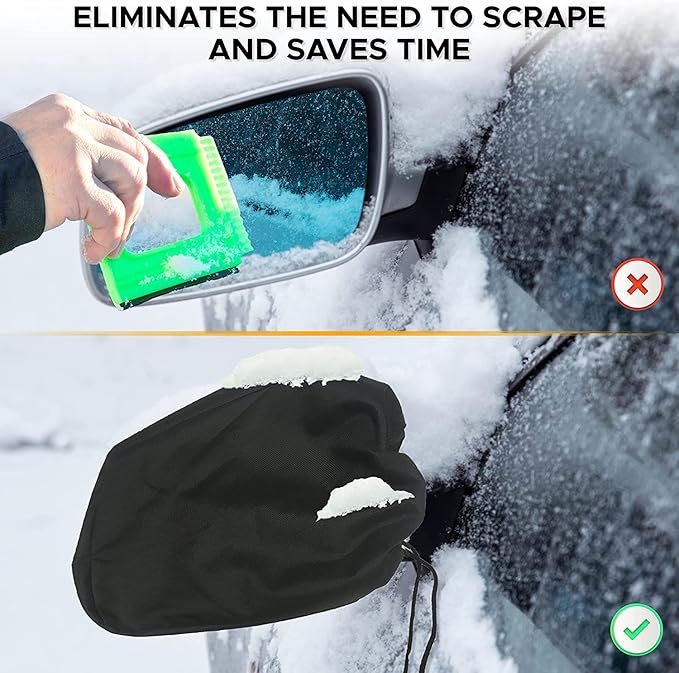 EcoNour Windshield Cover for Ice and Snow | Windshield Snow Cover with Side Mirror Cover & Wiper Protection | Oxford Fabric Winter Cover for Cars, SUVs, Trucks | Medium (69"x42")