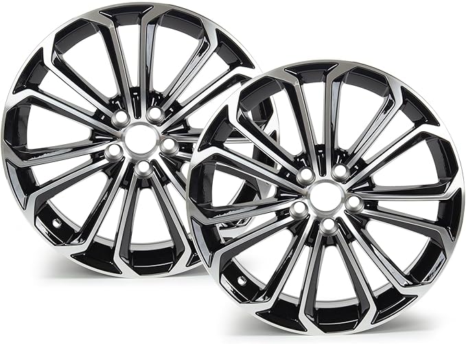 New 17'' x 7'' Aluminum Alloy Replacement for OE Wheel Rim Compatible with Toyota Corolla 2014-2016, 75152B Machined Black, 2 Sets
