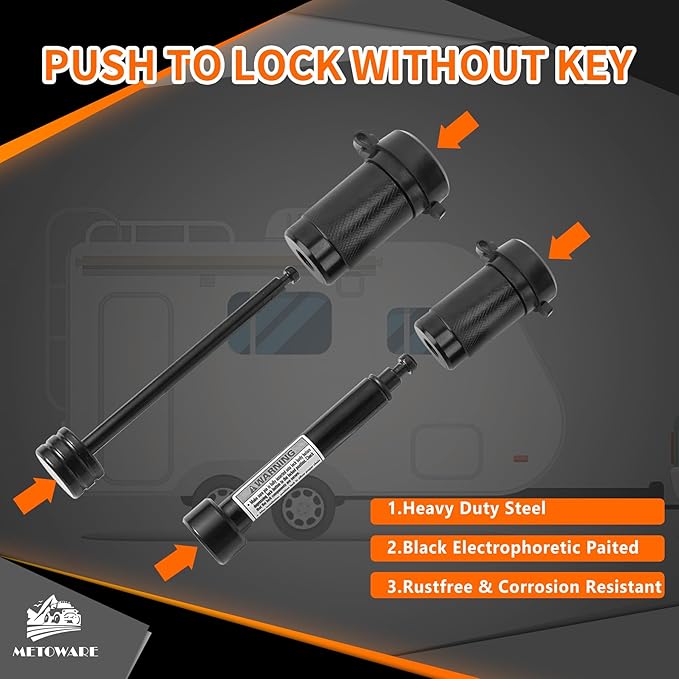 METOWARE Keyed Alike Trailer Hitch Lock Set, 5/8" Dia 3-1/2” Long Anti-Theft Hitch Lock Fits Class III IV Receiver, 1/4” Dia with 3-1/2" Span Traile Coupler Lock for Tow Boat RV Truck