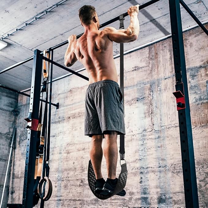 Kipika 48" Ceiling Mounted Pull Up Bar, Heavy Duty Multi-Grip Chin Up Bar,Mounted Pull Up Bar, Adjustable Height, Pull Up Bands for Chin Ups & Body Stretching, Ideal for Home Gym and Strength Training