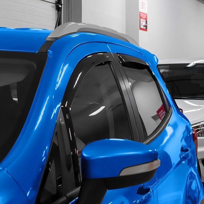 Goodyear Shatterproof in-Channel Window Deflectors for Ford EcoSport 2018-2022, Rain Guards, Window Visors for Cars, Vent Deflector, Car Accessories, 4 pcs - GY007890