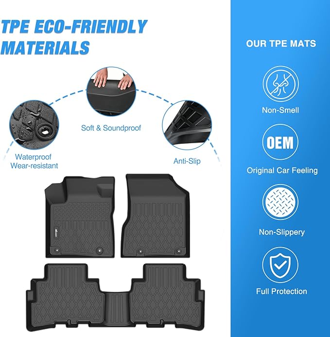Nilight TPE Floor Mats for Nissan Murano 2017 2018 2019 2020 2021 2022 2023 2024, All Weather Custom Fit Heavy Duty Floor Liners