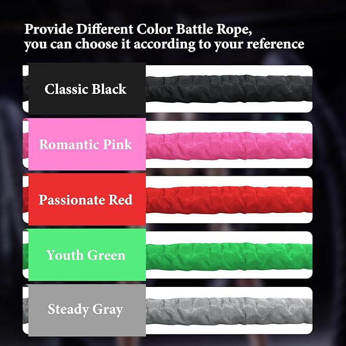 Battle Ropes Black Workout Rope 1.5inch Battle Ropes for Home Gym 30ft Exercise Ropes for Working Out Heavy Ropes for Exercise Training Weighted Rope Weighted Workout Rope Battle Rope