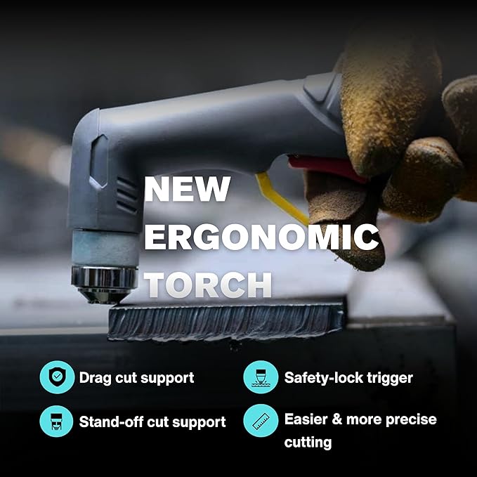 LTP6010D 60A Plasma Cutter, Drag-Cut Ready & Up to 20% Faster, 5/8" Clean (3/4" Sever), Non-Touch Pilot Arc, New-Design Torch, Dual-Voltage 110/220V, LED Panel, Front Regulator