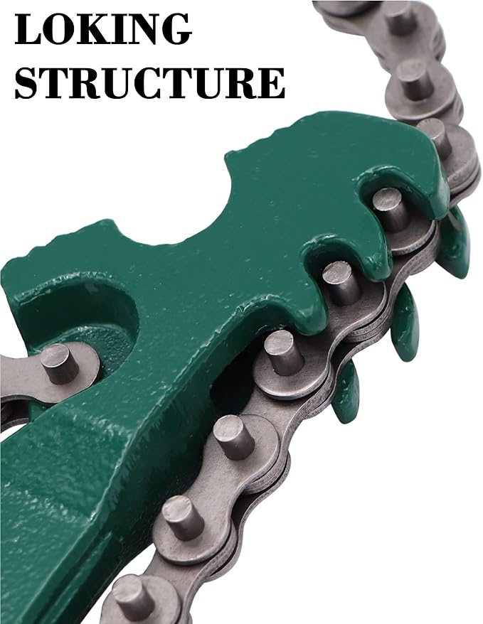 Jeemiter Heavy Duty Ratcheting Chain Wrench, 16 Inches Automotive Oil Fuel Filter Chain Wrench fits 1.5" to 8" Diameter Pliers Adjustable Removal Remover Tool