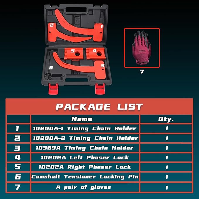 3.6 Pentastar Timing Tool Kit, Camshaft Phaser Timing Chain Lock Tool Kit, Replace 10200A, 10202A, 10369A Compatible with VW Chrysler Jeep Dodge Grand Cherokee Wrangler 3.6L Engine