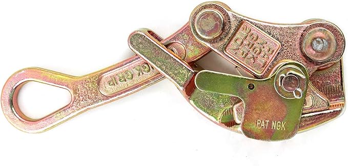 QWORK 2 T Cable Grip Wire Grip Steel Rope Jaw Puller for Wire Rope, Pulling 4408 Lbs