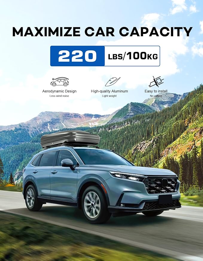 Roof Rack Cross Bars 220lbs Compatible with 2023 2024 2025 2026 Honda CRV CR-V & CRV Sport Hybrid, Heavy Duty Aluminum Crossbar Luggage Racks Roof Rails Rooftop Carrier Cargo Black