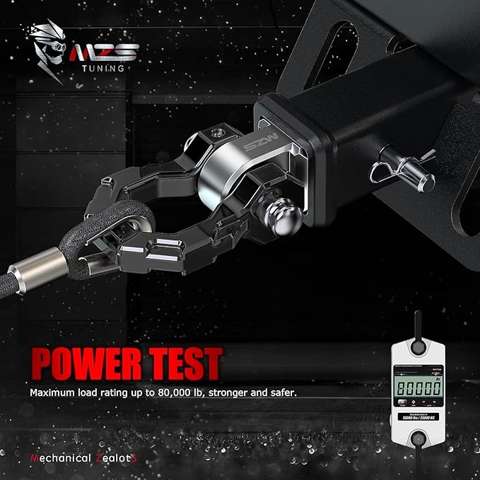 MZS 3/4" D Ring Shackles, 80,000 lbs (40T) Maximum Break Strength Shackles with 7/8" Screw Pin Use with Tow Strap Winch for Off-Road Truck ATV UTV SUV Recovery Towing Black (Pack of 2)