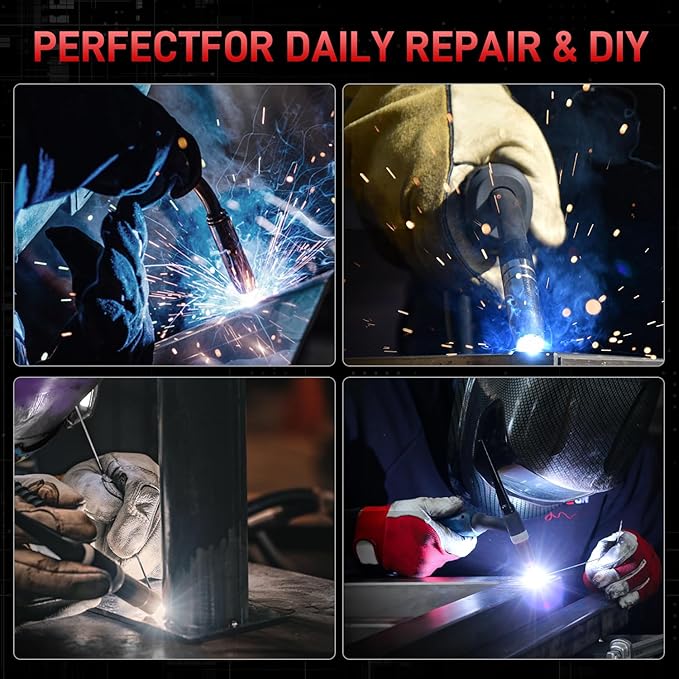 ANDELI MIG Welder, 160A 110V/220V Dual Voltage GAS MIG/FLUX MIG/LIFT TIG/STICK 4-In-1 Multiprocess MIG Welder, LED Digital Display Synergic Control,Gas Gasless MIG Welding Machine With welding rods