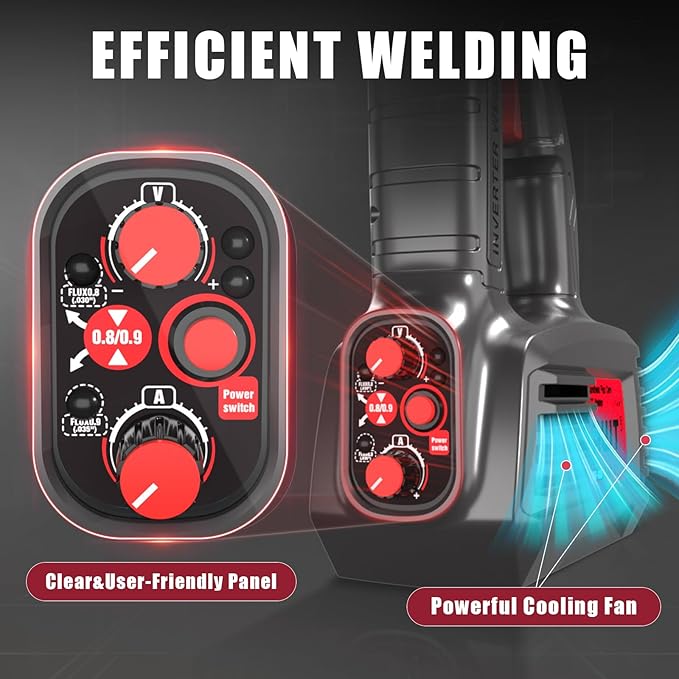 AWT 100A Handheld MIG Welder Machine,110V Flux Core MIG Welder Machine,Portable Gasless MIG Welding Machine,Hand Held Inverter Wire Feed Welder